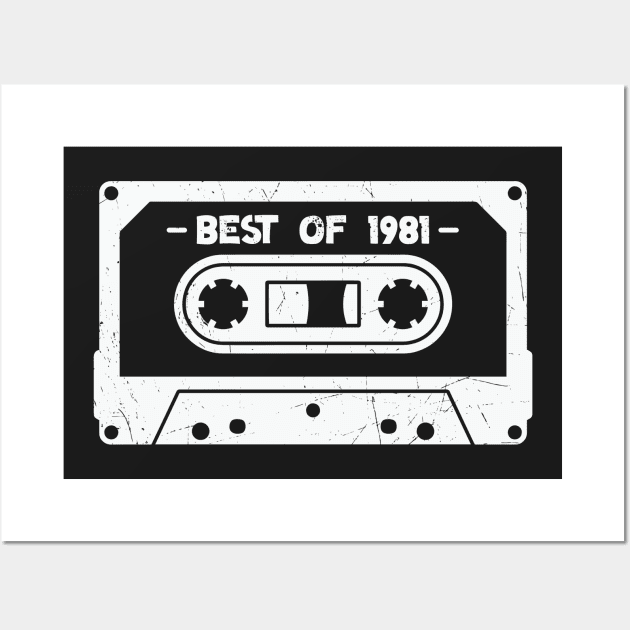 Best of 1981 Retro Cassette Tape 1981 Birthday Wall Art by SLAG_Creative